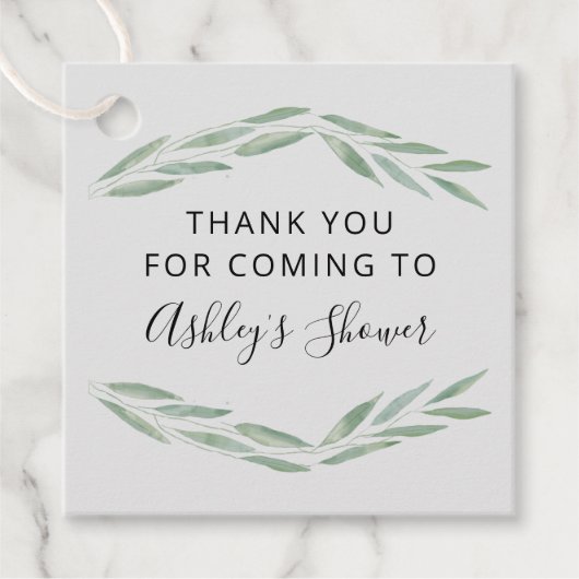 Sage GreenGenery Vrijgezellenfeest Dank u Bedankjes Labels (Voorkant)