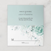 Sage greens Bloemen Bruiloft Luxe Plaatskaartje (Buitenkant ongevouwen)