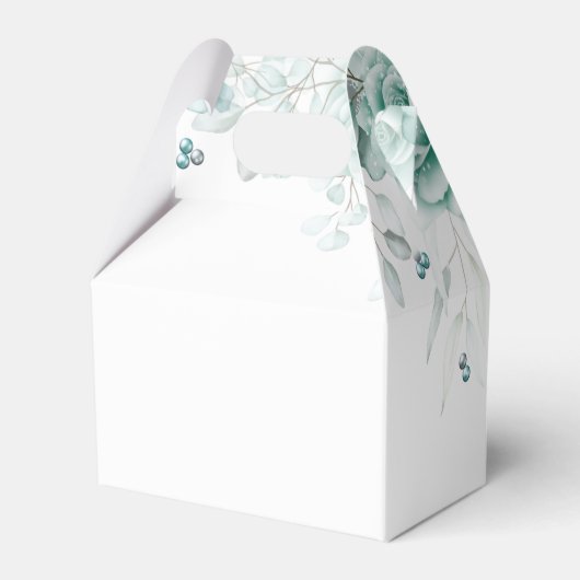 Sage greens Bloemenbruiloft gepersonaliseerd Bedankdoosjes (Achterkant)