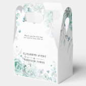 Sage greens Bloemenbruiloft gepersonaliseerd Bedankdoosjes (Geopend)