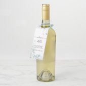 Sage greens Bloemenbruiloft gepersonaliseerd Flessenhanger (Schuin)