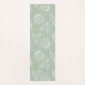 Sage Grey Green Floral Lace Yogamat (Voorkant)