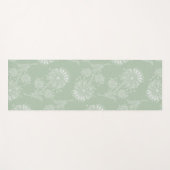 Sage Grey Green Floral Lace Yogamat (Voorkant (horizontaal))