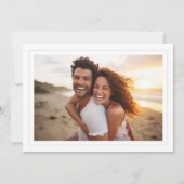 Sage Grey Lijst Monogram Classic Fotobruiloft Save The Date (Achterkant)