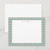 Sage Grid Frame Notitiekaart Kaart (Voorkant / Achterkant)