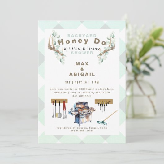 Sage Grilling & Fixing Antlers Koppels Douche Kaart (Staand voorkant)