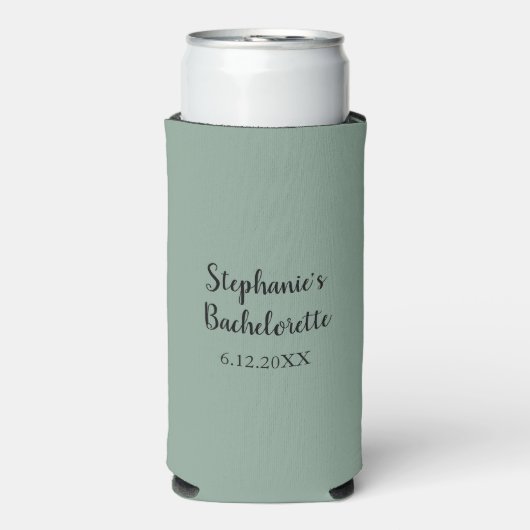 Sage Groen Aangepaste Bruiloft Bachelorette Favor Seltzer Blikjeskoeler (Seltzer Voorkant)