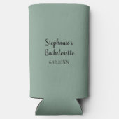 Sage Groen Aangepaste Bruiloft Bachelorette Favor Seltzer Blikjeskoeler (Achterkant)