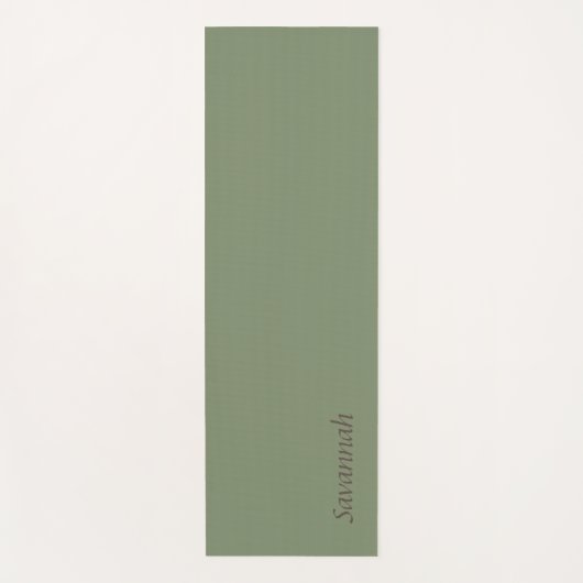 Sage Groen Aangepaste Naam Yoga Mat (Voorkant)