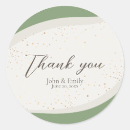 Sage Groen Abstract Huwelijksgunst Ronde Sticker