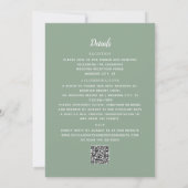 Sage Groen Alles In Een Eucalyptus QR Code Bruilof Kaart (Achterkant)
