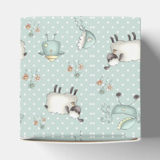 Sage Groen Baby Patroon Bedankdoosjes (Bovenkant)