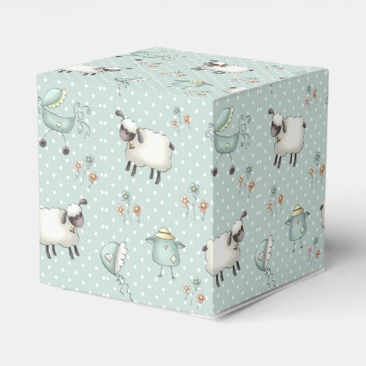 Sage Groen Baby Patroon Bedankdoosjes (Achterkant)