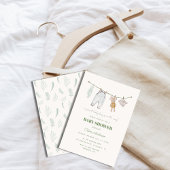 Sage Groen Baby shower Boho Jongenskleding Kaart