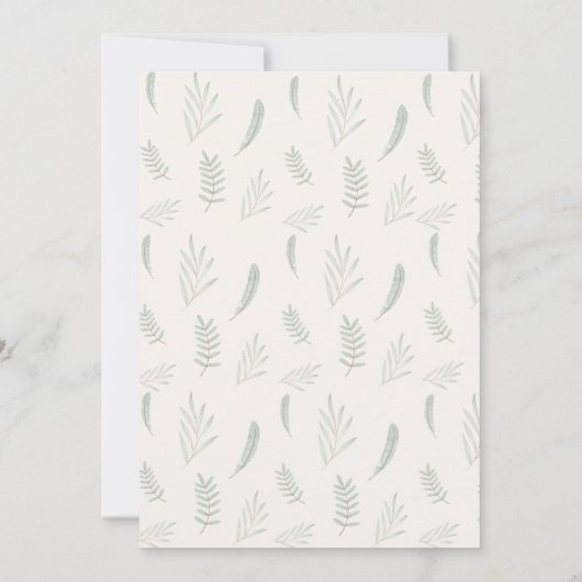 Sage Groen Baby shower Boho Jongenskleding Kaart (Achterkant)