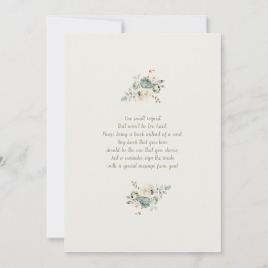 Sage Groen Baby shower Kaart (Achterkant)