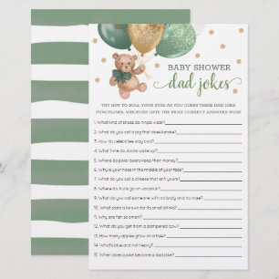 Sage Groen Baby shower Pap Grappen Spel Teddy Bear