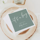 Sage Groen Baby shower Papier Servetten Modern Boy