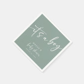 Sage Groen Baby shower Papier Servetten Modern Boy (Hoek)