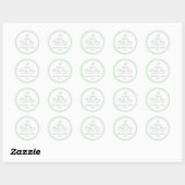 Sage Groen Baby shower Ronde Sticker (Vel)