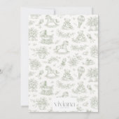 Sage Groen Babyshower Uitnodiging | Klassiek (Achterkant)