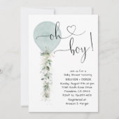 Sage groen ballon Baby shower Kaart (Voorkant)