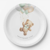 Sage Groen Barly Wachten Geslacht Neutrale Douche Papieren Bordje (Voorkant)