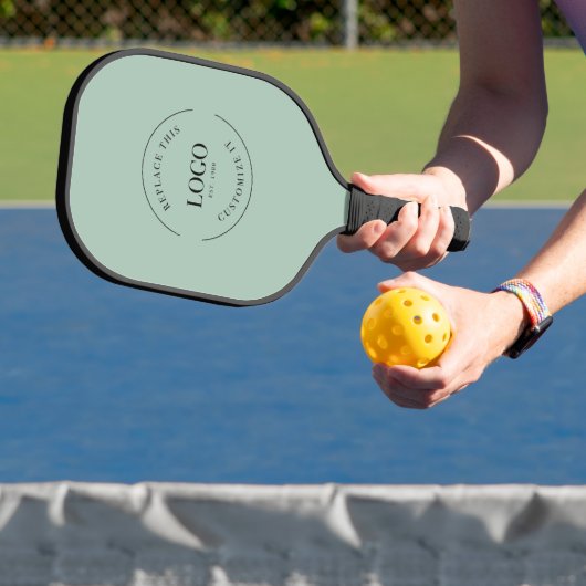 Sage groen Bedrijf logo Eenvoudige Promotionele Aa Pickleball Paddle (Insitu)