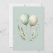 Sage Groen Beer Baby shower Kaart (Achterkant)