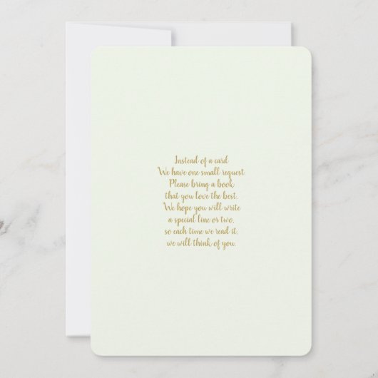 Sage Groen Beer Baby shower Kaart (Achterkant)