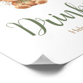 Sage Groen Beer Ballon Baby shower Drinken Poster (Hoek)