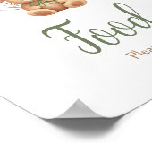 Sage Groen Beer Ballon Baby shower Voedsel Poster (Hoek)