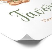 Sage Groen Beer Balloon Baby shower Favorieten Poster (Hoek)