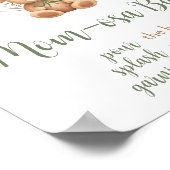 Sage Groen Beer Balloon Baby shower Moeder Osa Bar Poster (Hoek)