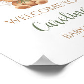 Sage Groen Beer Balloon Baby shower Welkom Poster (Hoek)