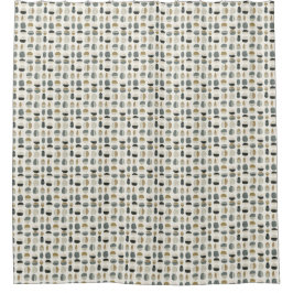 Sage Groen & Beige Boheemse Stijl Abstract Douchegordijn