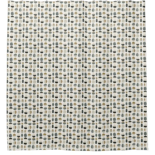 Sage Groen & Beige Boheemse Stijl Abstract Douchegordijn (Voorkant)