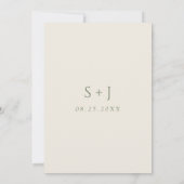 Sage Groen Beige Boho Chique Moderne Minimale Brui Save The Date (Achterkant)