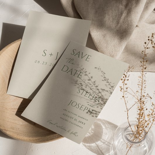 Sage Groen Beige Boho Chique Moderne Minimale Brui Save The Date