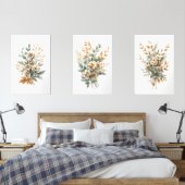 Sage Groen Beige Neutrale Kleuren Botanische Bloem Muurkunst Sets (Slaapkamer)