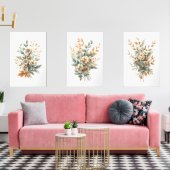 Sage Groen Beige Neutrale Kleuren Botanische Bloem Muurkunst Sets (Woonkamer)