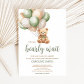 Sage Groen Beren Balloon Baby shower Kaart