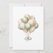 Sage Groen Beren Balloon Baby shower Kaart (Achterkant)