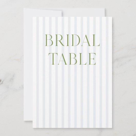 Sage Groen & Blauw Bruids Tafel Nummer Kaart (Achterkant)