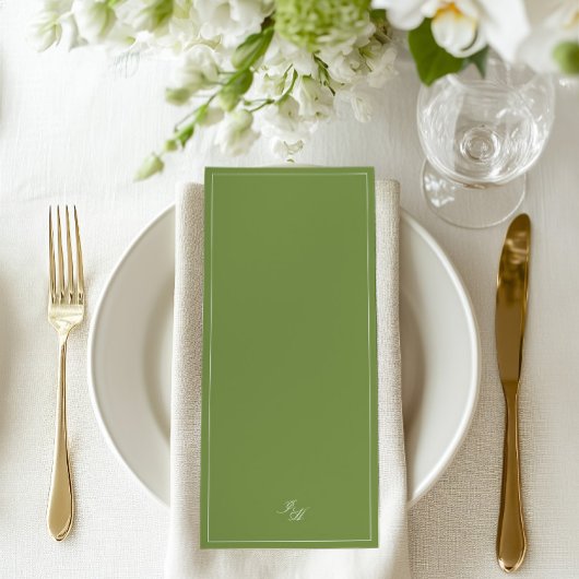  Sage Groen & Blauw Gestreept Trouwmenu Menu