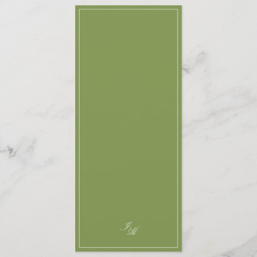 Sage Groen & Blauw Gestreept Trouwmenu Menu (Achterkant)