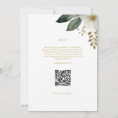 Sage Groen Bloemen Bladgroen Waterverf Bruiloft In Kaart (Achterkant)