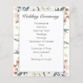 Sage Groen  Bloemen Bruiloft Programma (Voorkant)