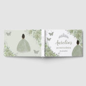 Sage Groen Bloemen Bruin Meisje Prinses Quinceañer Gastenboek (Volledig)