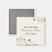 Sage Groen Bloemen Decal Save The Date Magnet (Voorkant / Achterkant)